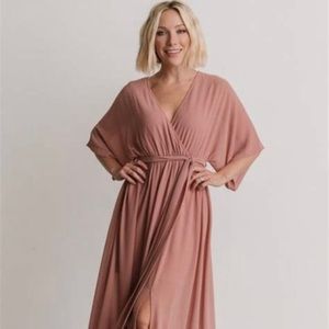 Kia Kimono Maxi Dress dusty pink Baltic Born size small NWT